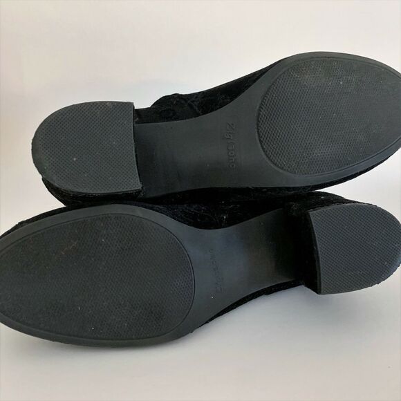 Zigi Soho Black Paisley Velvet Booties Womens Sz 8.5 Nydia Embossed Ankle Boots - Picture 7 of 10